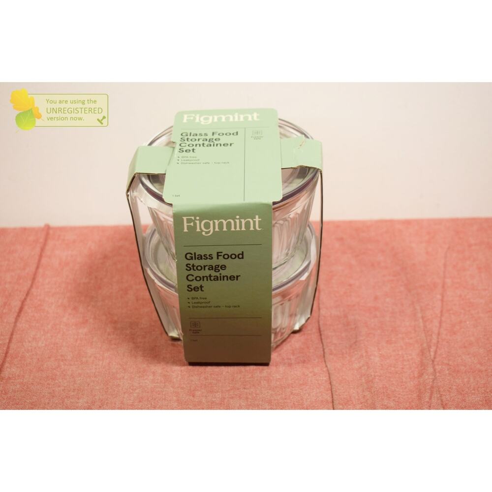 Figmint 2pc Round Glass Food Storage Container